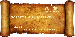 Valentinyi Meliton névjegykártya